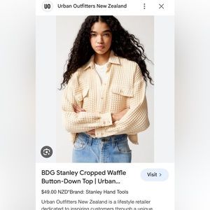 Urban Outfitters | Stanley Cropped Waffle Shirt Jacket